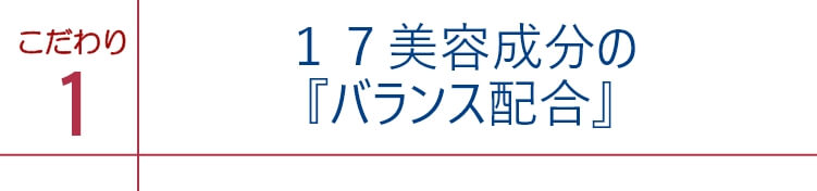 １７美容成分の『バランス配合』